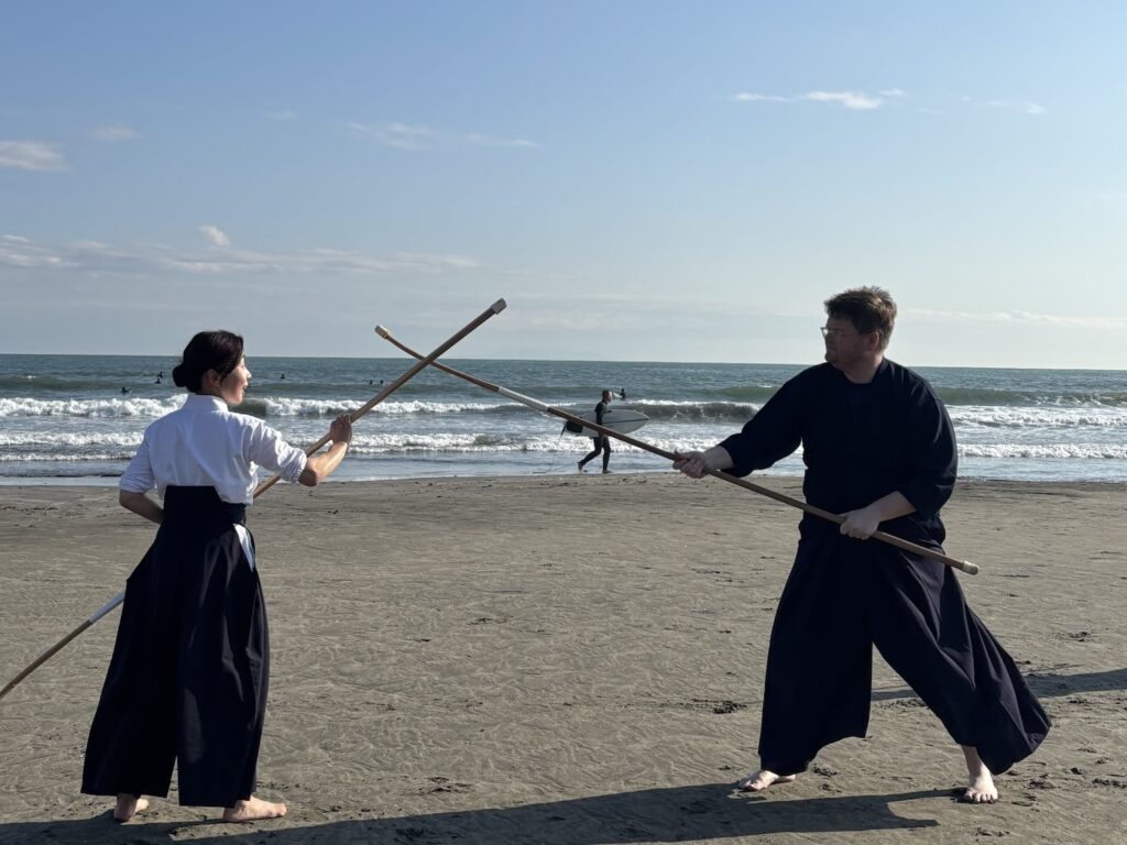 Naginata Experience at Yuigahama beach