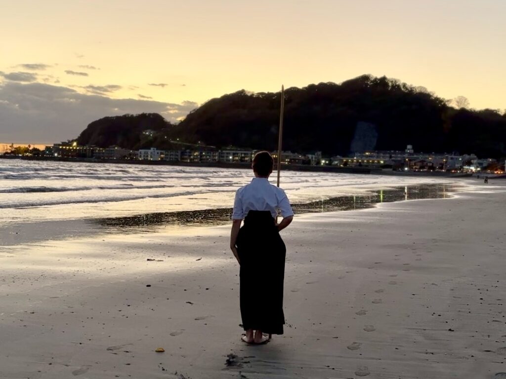 Naginata Reiho Sato at Yuigahama Beach