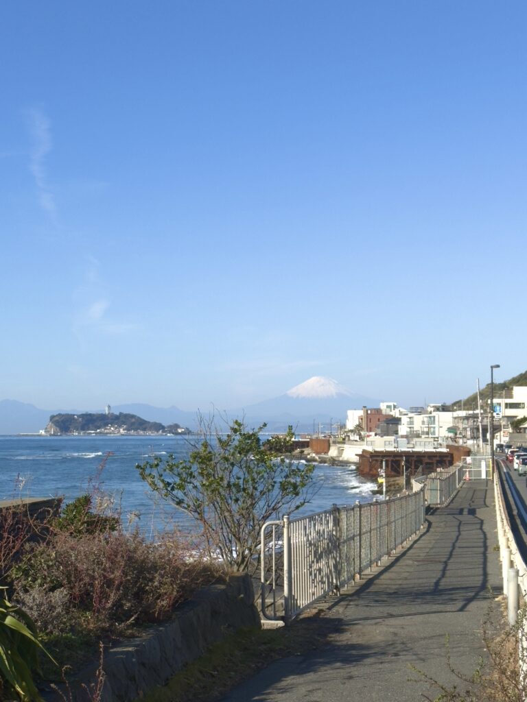 Daytime Mt. Fuji view from Inamuragasaki Park, Kamakura