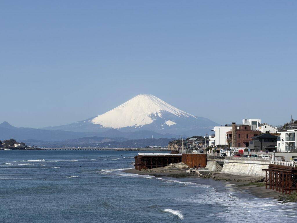 Daytime Mt. Fuji view from Inamuragasaki Park, Kamakura