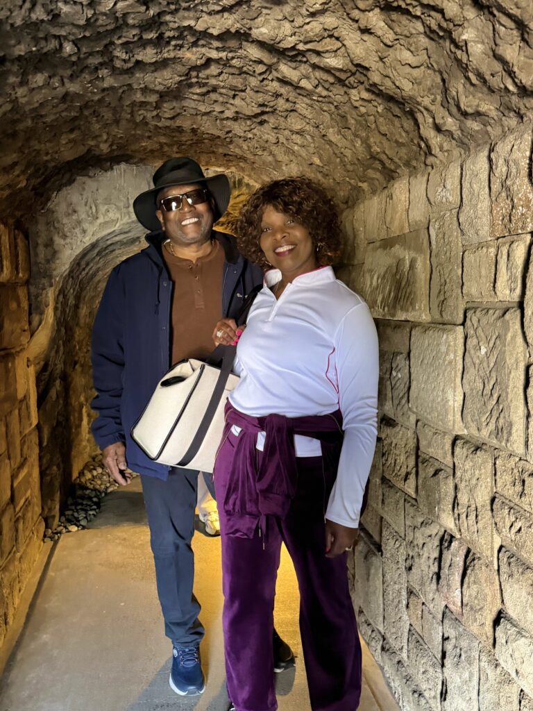 Guests inside the Benten Cave at Hasedera Temple in Kamakura