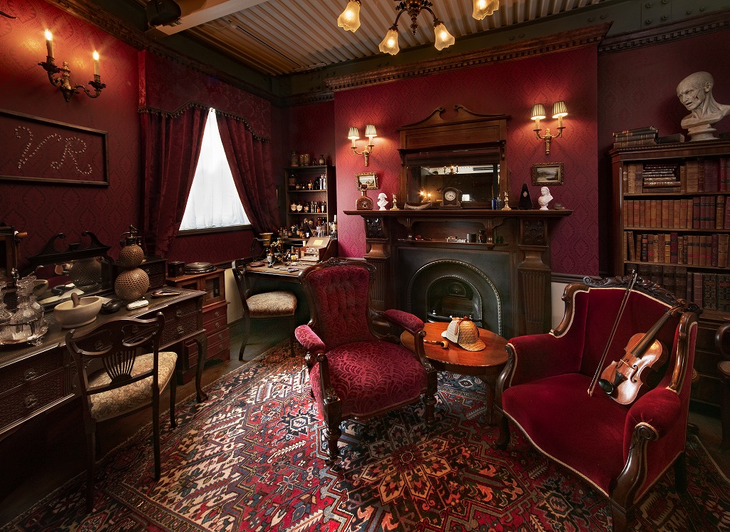Sherlock Holmes’ Room with Victorian-era antiques at the British Antique Museum BAM Kamakura
